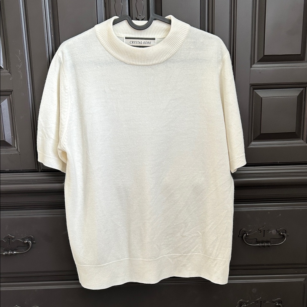 Crystal Kobe Cream Short Sleeve Sweater